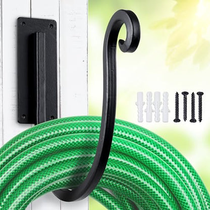 Hose Holder Wall Mount: 8 Inch Metal Heavy-Duty Garden Hose Hanger Outdoor - color: A-1PC