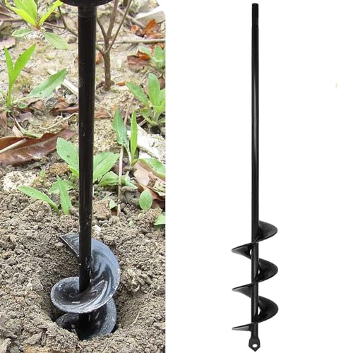 TCBWFY 2x14.6 Inch Garden Auger Drill Bit for Planting, Spiral Hole Digger for Flower Bulbs, Bedding Plants and Soil, Rapid Earth Planter Tool with Hex Shank for Adjustable Drill Chucks - size: 2"x14.6"
