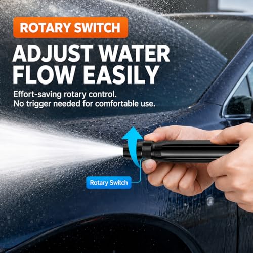 2 Pack High Pressure Hose Nozzle, Home High-Pressure Car Wash Water Gun with Booster Nozzle and Hose, Adjustable Spray Patterns for Car Washing and Outdoor Cleaning