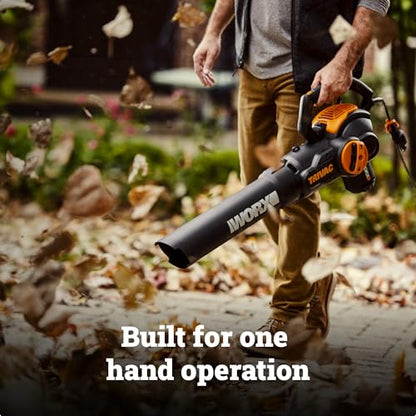 WORX Trivac 3-in-1 Electric Leaf Blower/Leaf Vacuum/Leaf Mulcher, WG512 - style: 600 CFM Blower/Vac/Mulcher