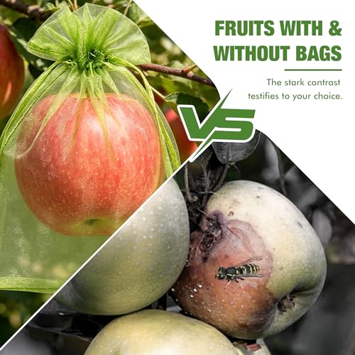 100 Pcs 6×9 Inch Drawstring Fruit Protection Mesh Bags - size: 6*9in-100 Pack