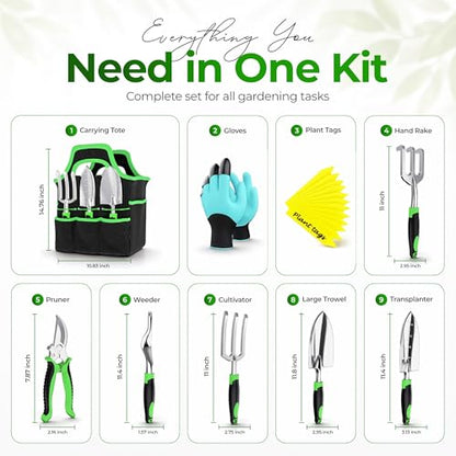 Garden Tools Set 8 PCS Heavy Duty Stainless Steel Gardening Tools for Women - style: Plastic - Pack of 8