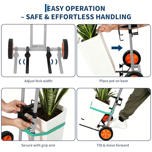 Garvee Plant Caddy with Wheels, 175 LBS Capacity - color: Gray