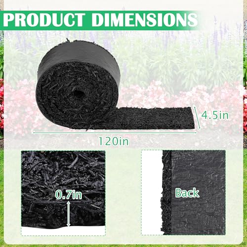 120" x 4.5" Rubber Mulch Roll Thick Recycled Rubber Mat