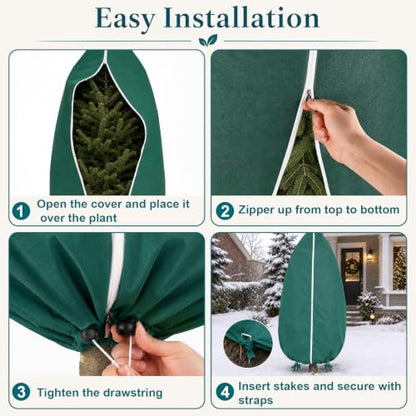 Plant Freeze Protection Covers for Winter Plants Gardens Frost, Sun, Pests - size: 4 32×48in