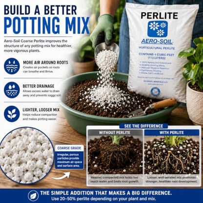 AeroSoil Perlite Premium Horticultural Grade Soil Additive Drainage and Growth - Coarse 4 Cubic Foot 3 Pack - color: 3 PACK