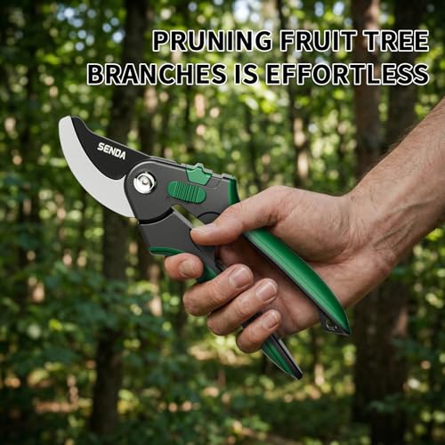 8.5" Bypass Pruning Shears, SK5 Steel Pruning Shears for Gardening, Garden Clippers with 2-Position Adjustable Jaw for Thick Branches, Landscaping - style: 8.5'' adjustable pruning shears