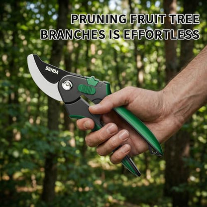 8.5" Bypass Pruning Shears, SK5 Steel Pruning Shears for Gardening, Garden Clippers with 2-Position Adjustable Jaw for Thick Branches, Landscaping - style: 8.5'' adjustable pruning shears