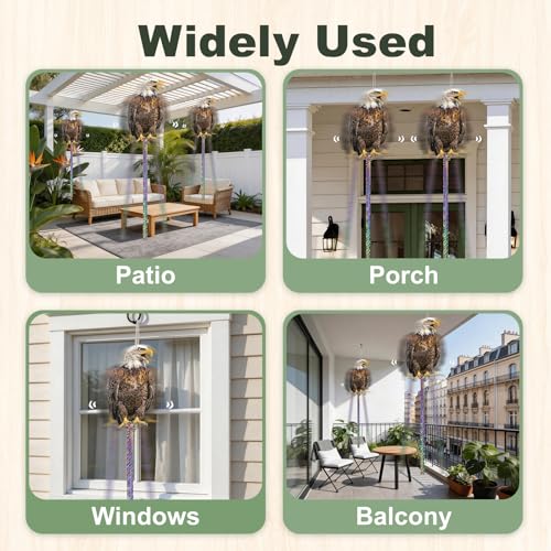 Fake Eagle to Keep Pigeon Woodpecker Away, 2 Pack Flat Cardboard Fake Eagle with Reflective Tape to Scare Animals Away for Outdoor Garden Balcony Window Patio Backyard - color: 2pcs-eagle