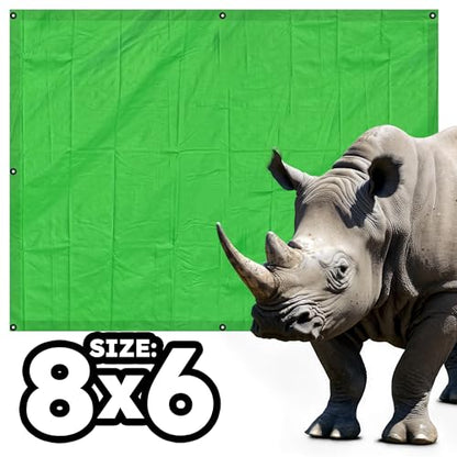 RENEGADE Industrial Tarp 8x6 ft Green – Heavy Duty, Waterproof, UV-Resistant, PFAS-Free – Multi-Purpose Cover for Camping, Landscaping, Construction & Vehicle Use - color: Green, size: 8X6