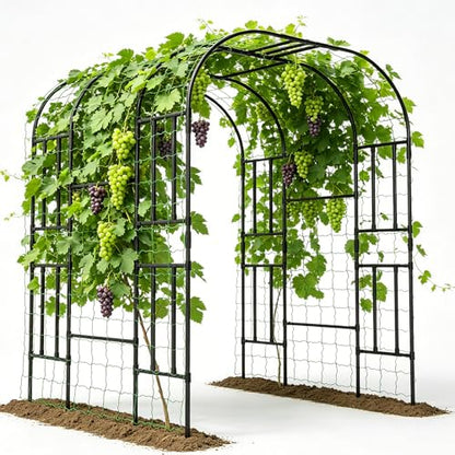 87in H Tall Garden Arch Trellis for Climbing Plants Outdoor - size: 59" L x 47" W x 87" H