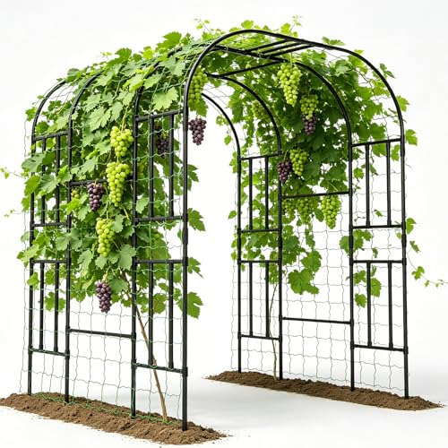 87in H Tall Garden Arch Trellis for Climbing Plants Outdoor - size: 59" L x 47" W x 87" H