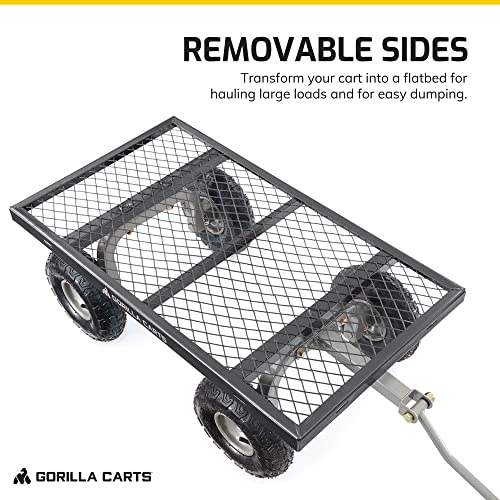 Gorilla Carts Steel Utility Cart, 800 lb Capacity, 4 Cu Ft., Black, 2-Pack