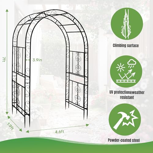 Garden Arbor Trellis 7FT, Heavy Duty Plant Climbing Archway