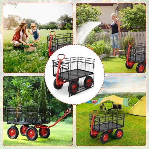Heavy Duty Steel Garden Cart – 1400 Lbs Capacity Utility Yard Wagon