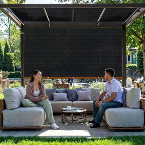 Shade-Cloth 85-90% for Garden Plants 8x20 FT, Black Sun-Block Shade Cover Mesh Tarp with Grommets Sun Shade Canopy for Outdoor Pergola Patio Flower Lawn Kennel Chicken Coop - size: 8x20 FT