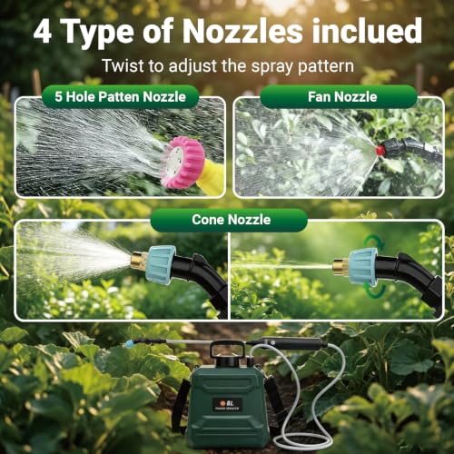 Battery Powered Sprayer 2 Gallon Powerful Electric Weed Sprayer Pump Garden - color: Green