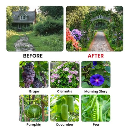Heavy Duty Garden Arch Trellis,118.1 x 98.4 in, with Lattice - size: 118.1"W x 98.4"H