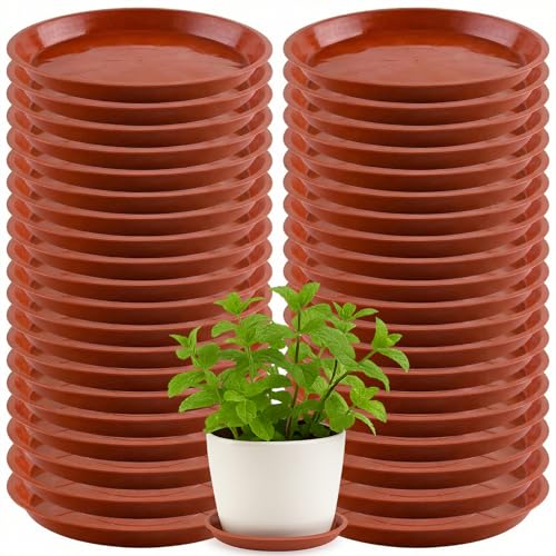 30 Pack Plant Saucer 12 Inches Plastic Drip Trays to Catch Water, Red - color: Red, size: 12 inch
