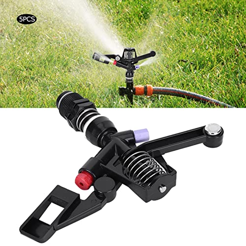Haofy Impact Sprinkler, 5PCS Garden Impulse Sprinkler, 3/4in DN20 Male Thread, Black