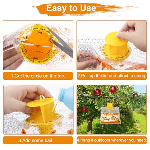 8 Pack Disposable Hanging Wasp & Yellow Jacket Traps Outdoor - size: 8 Packs