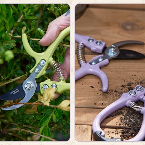 Modern Sprout Bypass Hand Pruners - Scissors - Gardening Tools - Lavender - color: Lavender