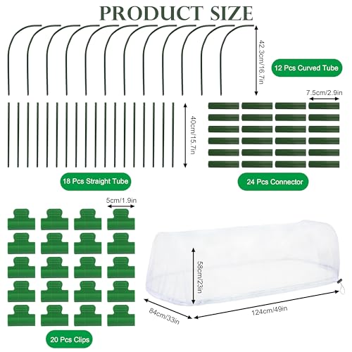 Fayoo Garden Netting Cover Kit with 60 Hoops & 20 Clips, 2 Pack