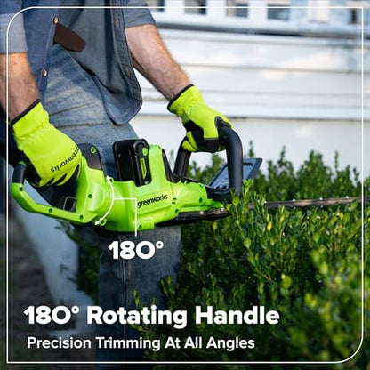 Greenworks 24V 24 in Cordless Hedge Trimmer, 2.0 Ah Battery and Charger - size: 24 in, style: With 2Ah Battery