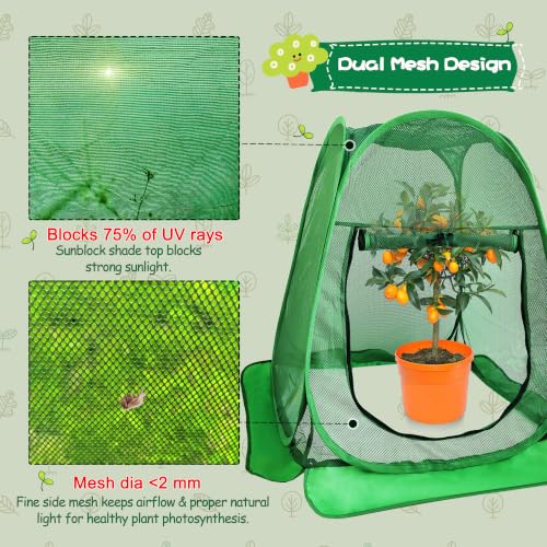 Pop Up Plant Netting Cover 28×28×32” Shade Mesh with Zipper Door Shade Top - size: 70*70*80 1PCS
