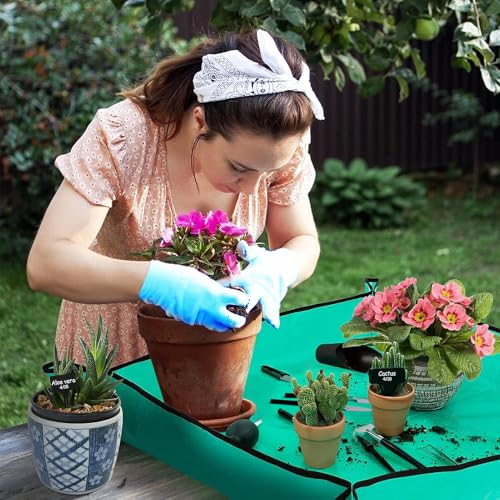 ANPHSIN 20pcs Small Gardening Tools Gifts for Women Beginners, Green - color: Green