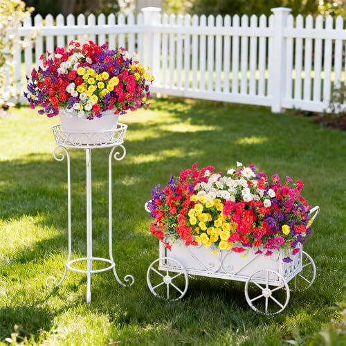 Hrobek Artificial Flowers for Outdoors Faux Petunias Plants UV Resistant - color: 6 Mixcolor