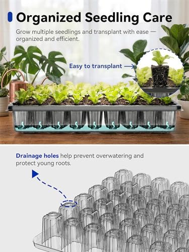 GLOWRIUM Seed Starter Tray with Grow Lights, 54-Cell Plant Germination