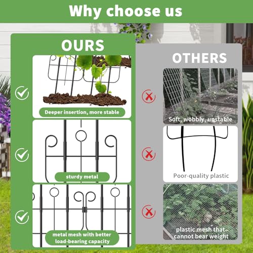Cucumber Trellis for Raised Bed, Metal Rustproof A-Frame Garden Trellis, Outdoor Heavy Duty Climbing Plants Support for Cucumber, Vegetables, Vine, Expandable Height & Width - size: 20 Pack-17in(H)x12.6in(L)