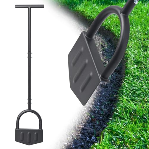 Heavy-Duty Manual Grass Edger Tool - 39 Inch Half Moon Lawn Edger with Wide Footplate. All-in-One Steel Border Edger for Landscaping, Garden Edging, Creating Trenches and Burying Irrigation Cables