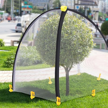 PURPLE STAR 1N 35 x35 x 39 Inch Insect Barrier Plant Tent Cover-Insect Bird Barrier Netting Mesh-Bug Guard Cover with Stakes for Protect Plants Fruits from Insect Bird Eating (1, L) - color: L