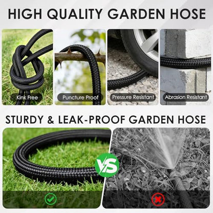 Garden Hose 50 FT, Lightweight Water Hose with 10 Function Nozzle - size: 50FT