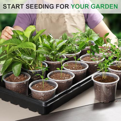 RooTrimmer 100 Pack 4 Inch Clear Plant pots with Drainage Holes, Transparent Nursery Seeding Pots, Flexile Seeds Starter Pots, Seeds Germination (4Inch,100P,Clear) - size: 4 Inch 100P