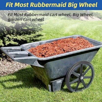 GICOOL 20'' Flat Free Wheels, for Rubbermaid Wheelbarrow Tires, 2 Pack - size: 20'' Flat Free(Straight Tread)