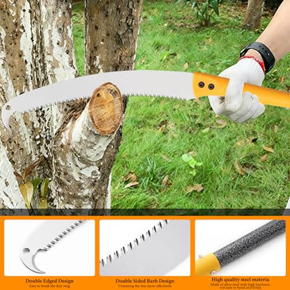 Pole Saws for Tree Trimming, 10.8FT Long Extension tree trimmer pole saw, Lightweight Manual Pruning Saw with Mn Steel Blade, Tree Branch Trimmer for Yard, Garden, Patio - size: 10.8FT