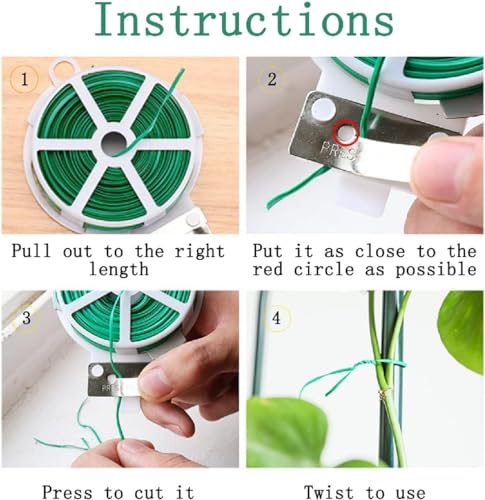 Twist Tie, 328 Feet (100m), white cable ties with Cutter, Garden Plant Ties Reusable, white Twist Ties for plants Gardening Tomatoes Tie garden ties for plants,garden twist ties flowers Climbing - color: White