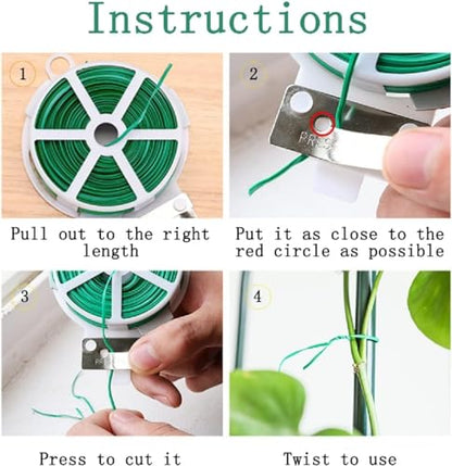 Twist Tie, 328 Feet (100m), white cable ties with Cutter, Garden Plant Ties Reusable, white Twist Ties for plants Gardening Tomatoes Tie garden ties for plants,garden twist ties flowers Climbing - color: White