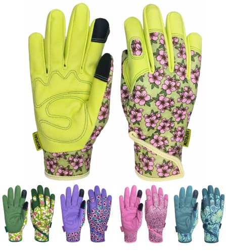 Cute Pattern Gardening Gloves,Thornproof Garden Glove,Gardener Gift - color: 1 Pair Per Pack-chartreuse, size: Large