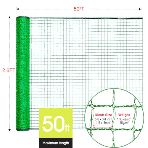 RIFNY Deer Fence, Temporary Fence for Garden Outdoor Yard, 2.6 x 50 FT - size: 2.6 x 50 FT