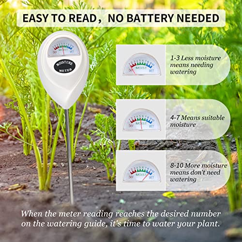 ONEDONE Moisture Meter, Soil Moisture Meter with Cleaning Cloth for House Plants, Gardening, Farming, Indoor and Outdoor Plants