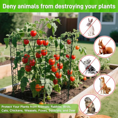 8 Pack 16x12 inch Plant Protector, Wire Garden Cages with Stakes & Ties - size: 24PCS-16"x 12"