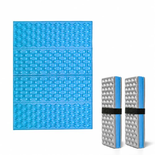 FOCHIER F Stadium Seat Pad, Foam Sitting Pad Mat, Diamond Foldable Camping Seat Cushion for Bleachers, Outdoor Hiking, Backpacking, Picnic, Fishing, Concert,Mountaineering - color: Blue 2PC