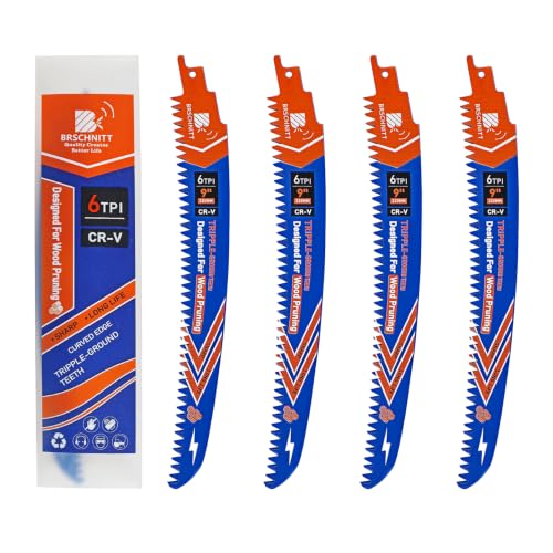 Arc Edge Reciprocating Saw Blades 9inch 6TPI for Pruning 4pcs - size: 9 inch