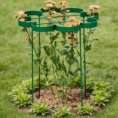 24.5" Dahlia Stakes and Supports - Outdoor Durable Plant Support - color: Green