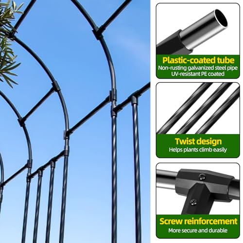 BUKLIYN Garden Arch Trellis - Garden Arch Size Length: 59in Height: 94.5in - color: Length: 59in-Black, size: Arch