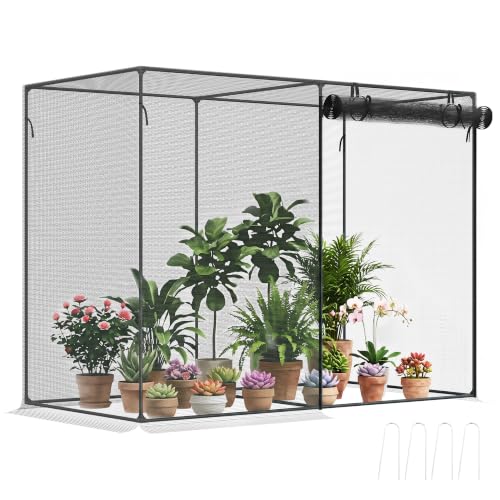 Outsunny 6' x 3' x 5' Crop Cage, Plant Protection Tent, Black